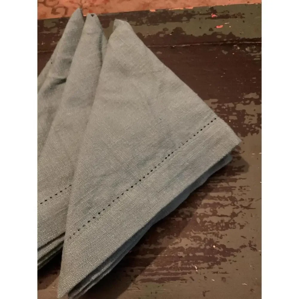 DII Hemstitch Napkin Set - Blue Valley 20” x 20”  NWT (4)